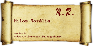 Milos Rozália névjegykártya